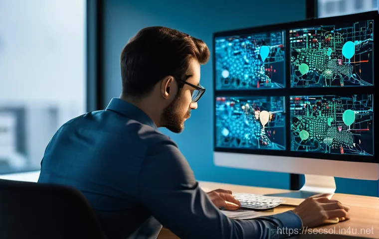 보안 컨설턴트를 위한 네트워크 보안 기본 - **Prompt:** A conceptual digital illustration showcasing robust network security. In the center, a s...