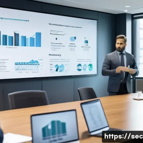 Home 30 보안 컨설턴트를 위한 효과적인 보고서 작성법 - A professional security consultant presenting a detailed cybersecurity report to a diverse group inc...